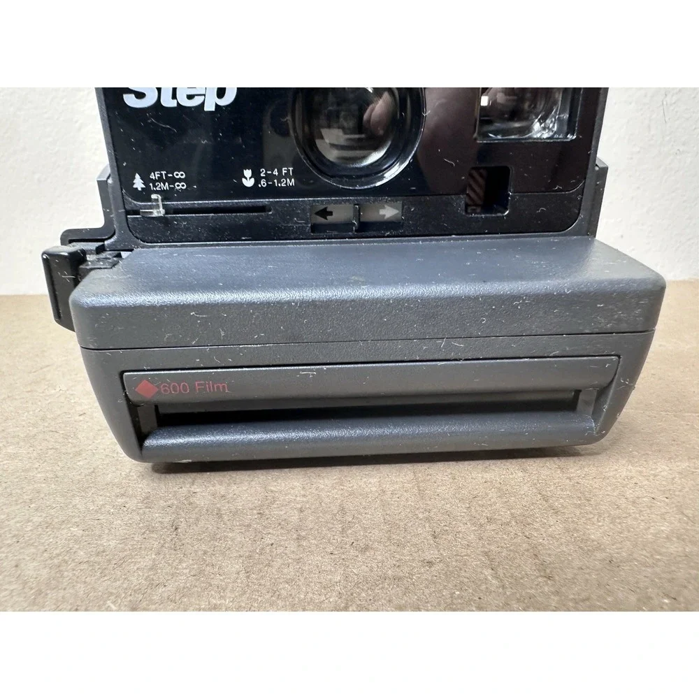 Vintage Polaroid 600 One Step Flash Instant Film Camera Black with Strap
